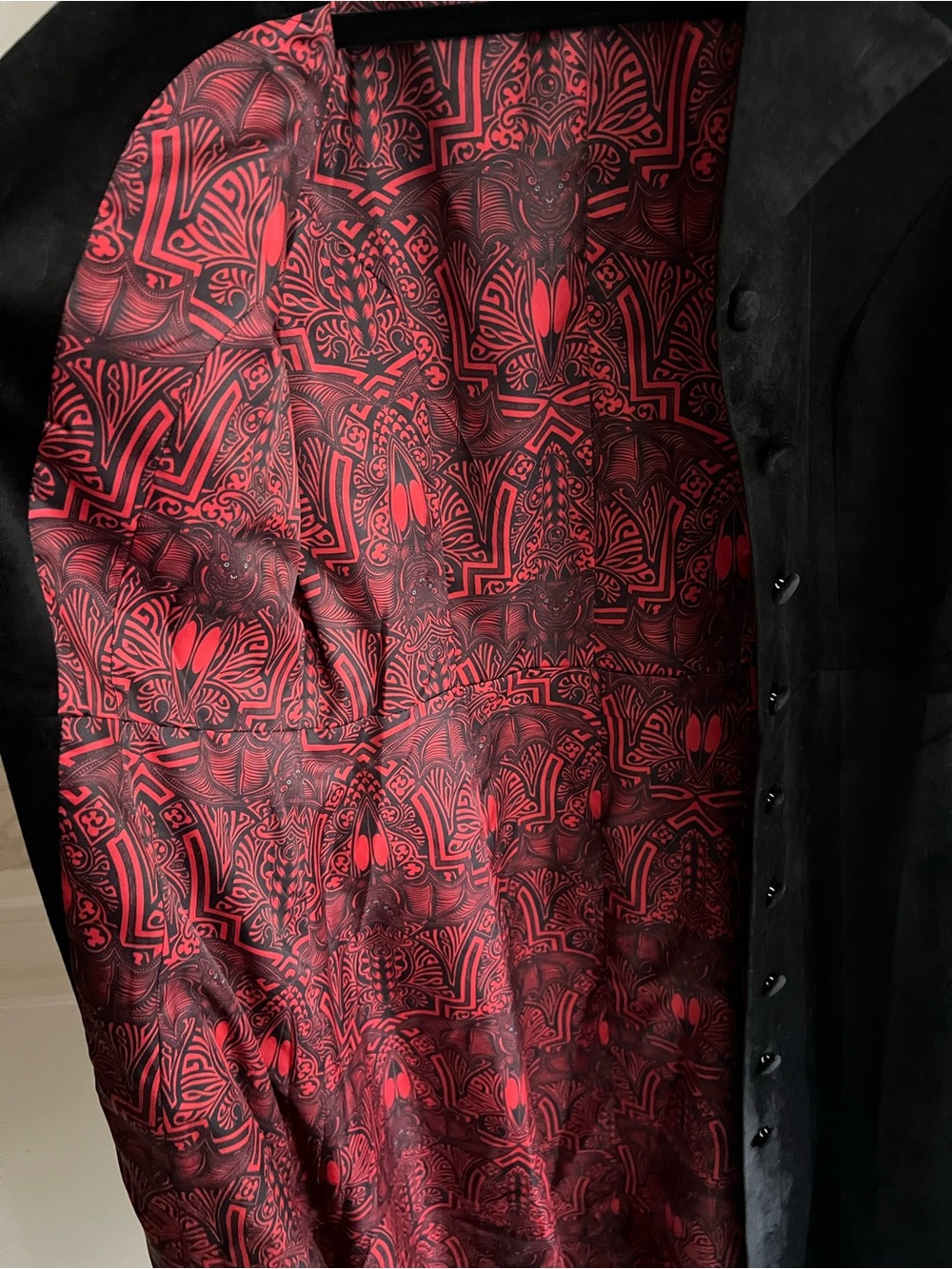Blackmilk Black Cursed Bats Velvet Trench Coat - Picture 6 of 8